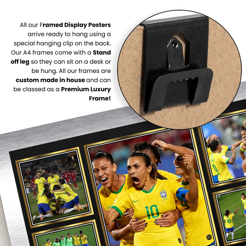 Brazil Ladies Football Teams Framed Autographed Print - Limited Edition Autograph Fan Gift – Collectible Memorabilia Merchandise