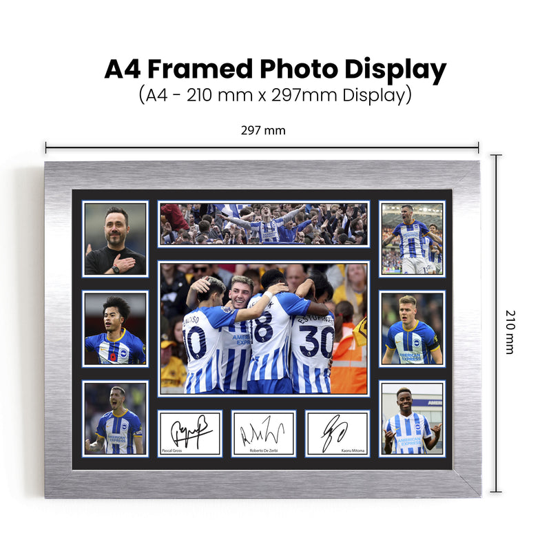 Brighton & Hove Albion Premier League Football Team Framed Autographed Print - Limited Edition Autograph Fan Gift – Collectible Memorabilia Merchandise