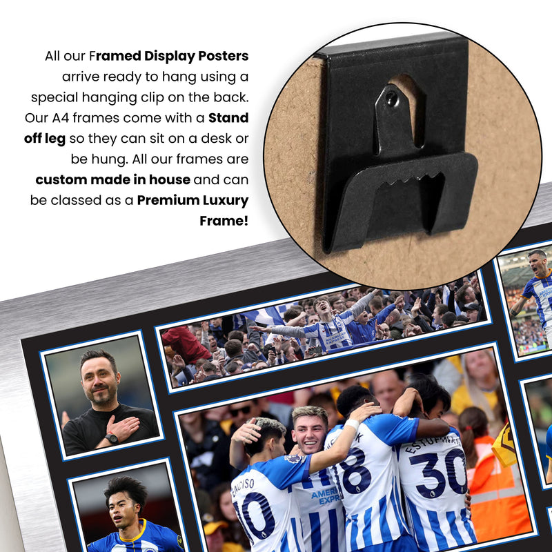 Brighton & Hove Albion Premier League Football Team Framed Autographed Print - Limited Edition Autograph Fan Gift – Collectible Memorabilia Merchandise