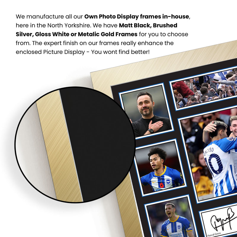 Brighton & Hove Albion Premier League Football Team Framed Autographed Print - Limited Edition Autograph Fan Gift – Collectible Memorabilia Merchandise