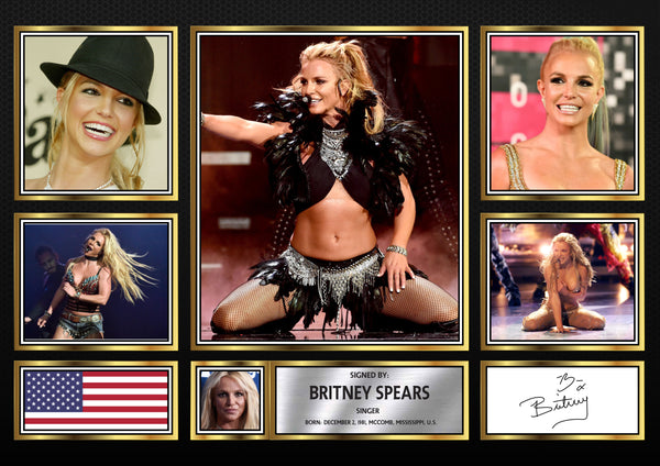 Britney Spears Singers Framed Printed Signature Print – Fan Gift – Wall Art – Reproduction Print