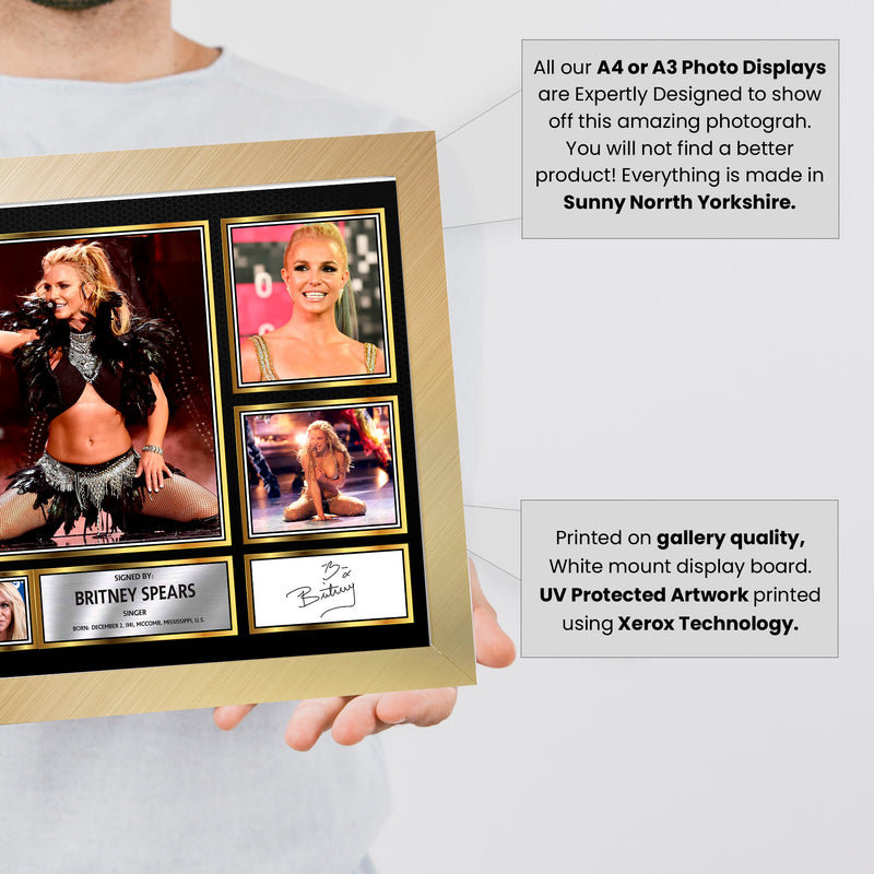 Britney Spears Singers Framed Autographed Print - Limited Edition Autograph Fan Gift – Collectible Memorabilia Merchandise