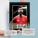 Bruno Fernandes Signed Autographed Portrait Poster Print – Portugal & Manchester United F.C. Football Star Wall Art – Soccer Memorabilia Gift for Fans & Collectors