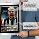 Bruno Guimarães Signed Autographed Portrait Poster Print – Brazil & Newcastle United F.C. Football Star Wall Art – Soccer Memorabilia Gift for Fans & Collectors