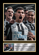 Bruno Guimarães Signed Autographed Portrait Poster Print – Brazil & Newcastle United F.C. Star – Football Wall Art for Fans & Collectors