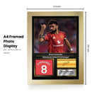 Bruno Fernandes Printed Signed Poster – Manchester United & Portugal Midfielder Tribute Wall Art with Jersey & Bio Plaque – Premier League Football Memorabilia for Fans & Collectors