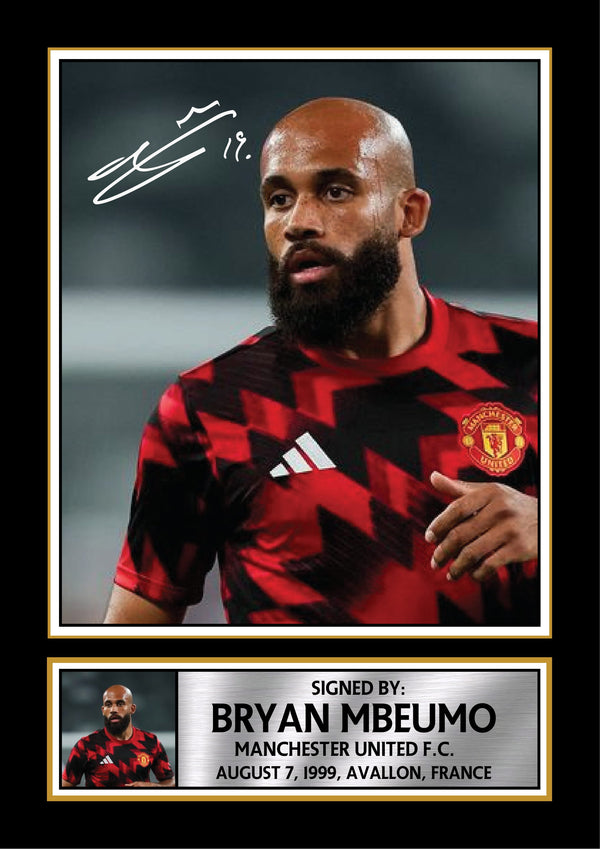 Bryan Mbeumo Printed Signature Poster Print – Manchester United F.C. Wall Art – Football Gift for Fans & Collectors – Reproduction Print