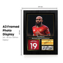 Bryan Mbeumo Printed Signed Poster – Manchester United & Cameroon Midfielder Tribute Wall Art with Jersey & Bio Plaque – Premier League Football Memorabilia for Fans & Collectors