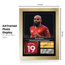 Bryan Mbeumo Printed Signed Poster – Manchester United & Cameroon Midfielder Tribute Wall Art with Jersey & Bio Plaque – Premier League Football Memorabilia for Fans & Collectors
