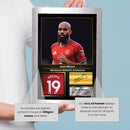 Bryan Mbeumo Printed Signed Poster – Manchester United & Cameroon Midfielder Tribute Wall Art with Jersey & Bio Plaque – Premier League Football Memorabilia for Fans & Collectors