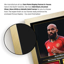 Bryan Mbeumo Printed Signed Poster – Manchester United & Cameroon Midfielder Tribute Wall Art with Jersey & Bio Plaque – Premier League Football Memorabilia for Fans & Collectors