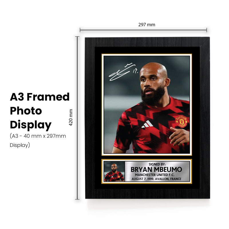 Bryan Mbeumo Signed Poster Print – Manchester United F.C. Memorabilia –  Authentic Autograph Collectible –  Football Gift for Fans & Collectors