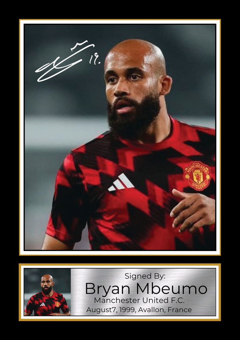Bryan Mbeumo Signed Poster Print – Manchester United F.C. Memorabilia –  Authentic Autograph Collectible –  Football Gift for Fans & Collectors