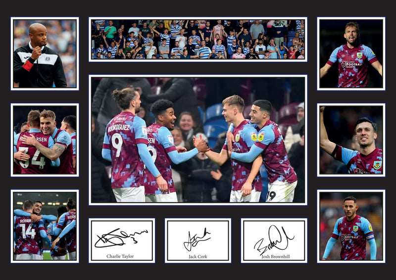 Burnley  Premier League Football Team Framed Autographed Print - Limited Edition Autograph Fan Gift – Collectible Memorabilia Merchandise