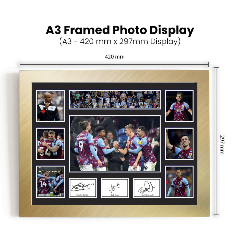 Burnley  Premier League Football Team Framed Autographed Print - Limited Edition Autograph Fan Gift – Collectible Memorabilia Merchandise