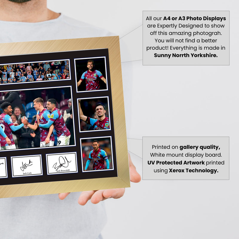 Burnley  Premier League Football Team Framed Autographed Print - Limited Edition Autograph Fan Gift – Collectible Memorabilia Merchandise