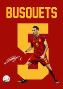 Sergio Busquets Signed Poster Print – Spain National Team Captain Tribute Wall Art with Signature & Jersey Number 5 – Midfield Icon Memorabilia for Football Fans & Collectors