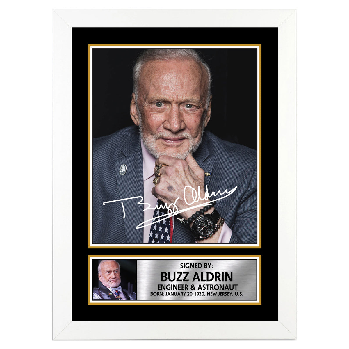 Buzz Aldrin M193 Authors Printed Signature Poster Print Gift