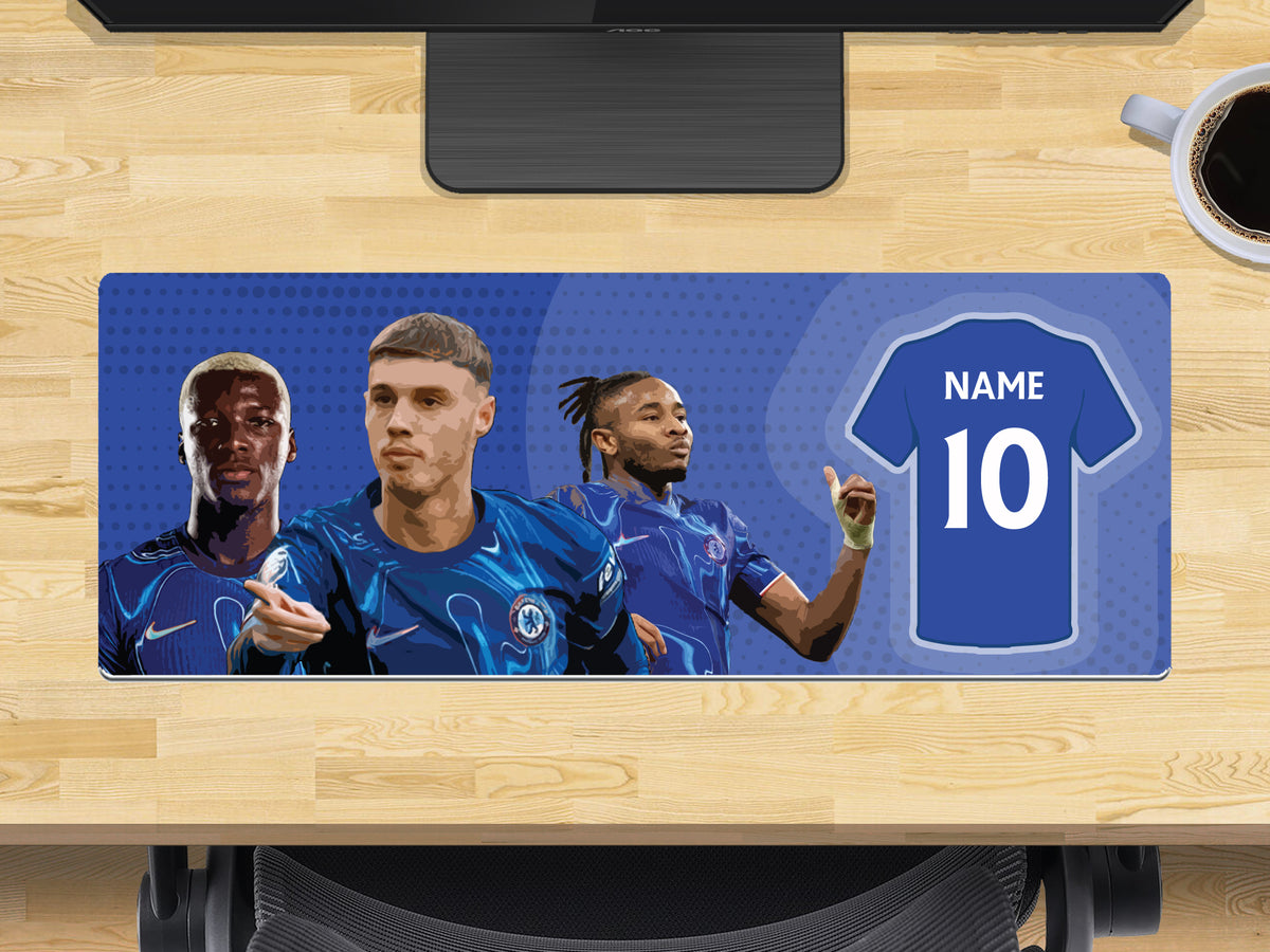 Personalised Chelsea Extra Large Mouse Mat (800mm x 300mm) - Caicedo, Palmer, Nkunku – Personalised Chelsea Extra Large Mouse Mat 800mm x 300mm - Caicedo, Palmer
