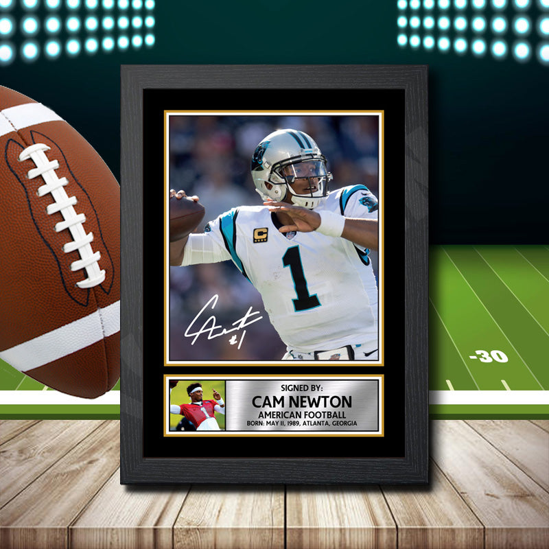 Cam Newton 1 – Printed Signature NFL Star Print – Cam Newton 1