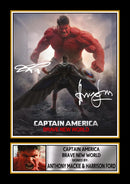 Captain America Brave New World Printed Autograph Poster – Anthony Mackie & Harrison Ford Marvel Movie Wall Art – Superhero Film Memorabilia Print