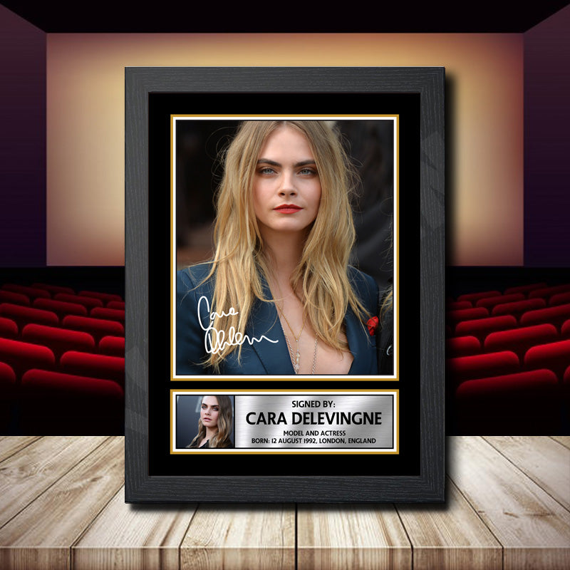 Cara Delevingne Printed Signature Movie Star Poster Print Framed Wall Art Gift – Cara Delevingne Printed Signature Movie Star Poster Print