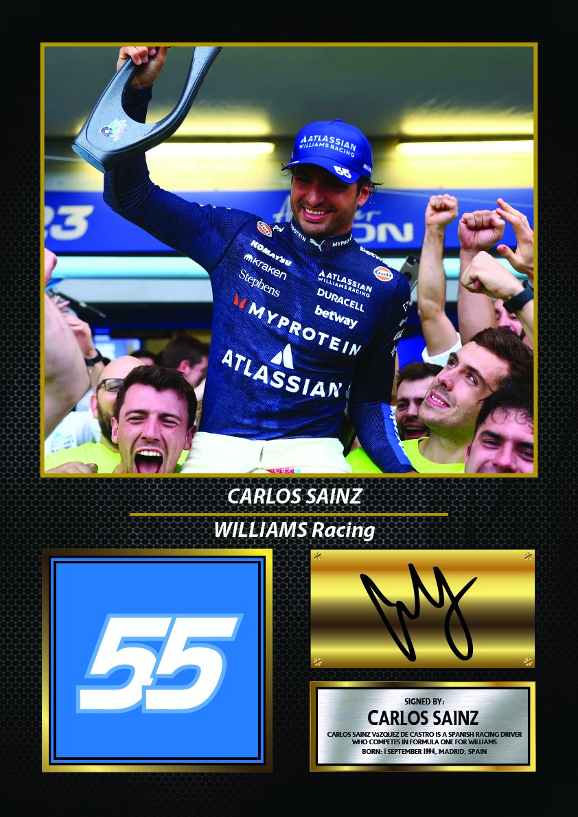 Carlos Sainz Racing Driver Printed Signature Print – carlos Sainz printed signature poster