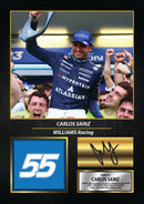 Carlos Sainz Signed Poster Print – Williams Racing Formula One Wall Art – Printed Autograph F1 Motorsport Memorabilia – Racing Fan Gift & Bedroom Decor
