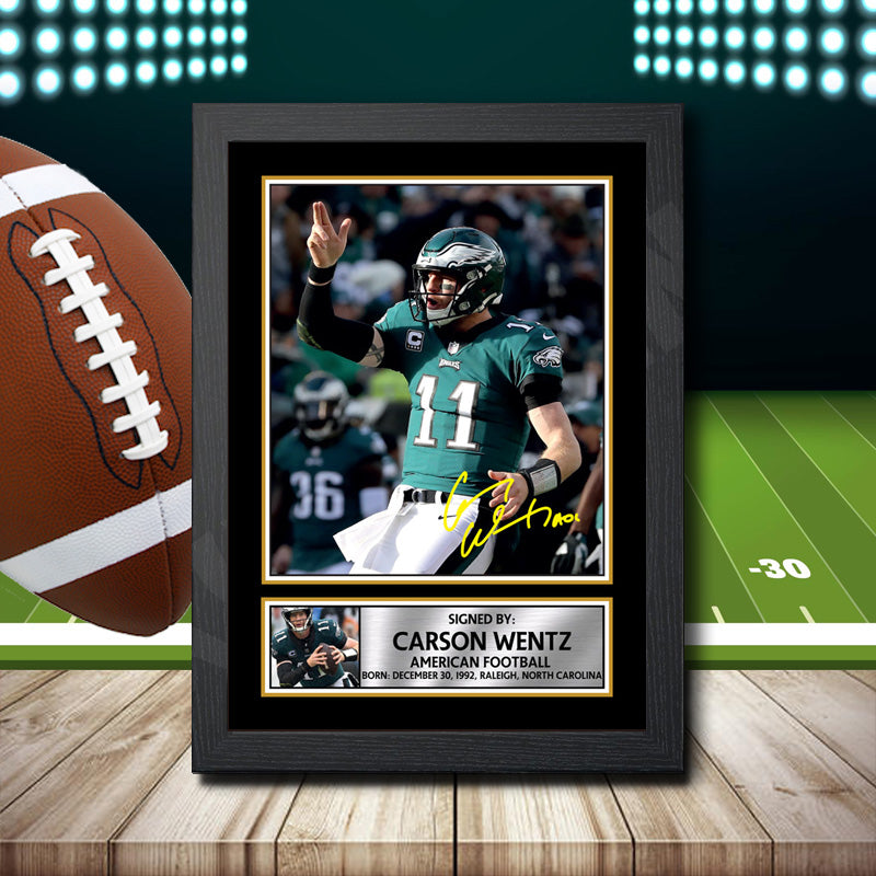 Carson Wentz 1 – Printed Signature NFL Star Print – Carson Wentz 1
