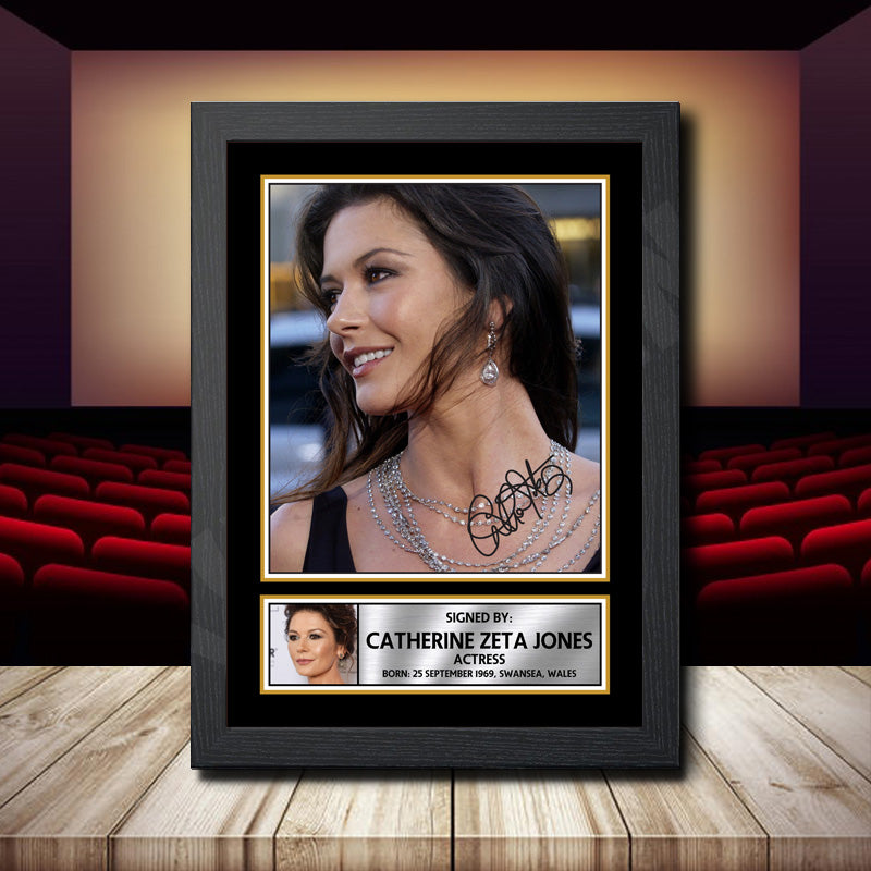 Catherine Zeta Jones Printed Signature Movie Star Poster Print Framed Wall Art Gift – Catherine Zeta Jones Printed Signature Movie Star Poster Print