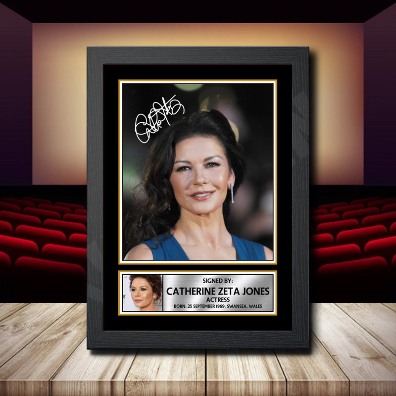 Catherine Zeta Jones 2 Printed Signature Movie Star Poster Print Framed Wall Art Gift – Catherine Zeta Jones 2 Printed Signature Movie Star Poster Print