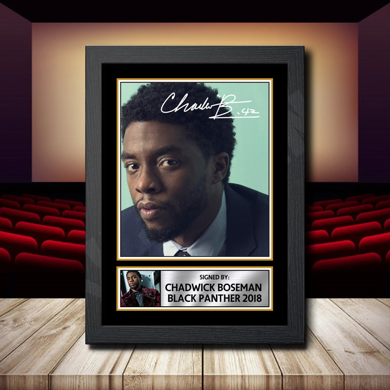 Chadwick Boseman Black Panther 2018 2 Printed Signature Movie Star Poster Print Framed Wall Art Gift – Chadwick Boseman Black Panther 2018 2 Printed Signature Movie Star Poster Print