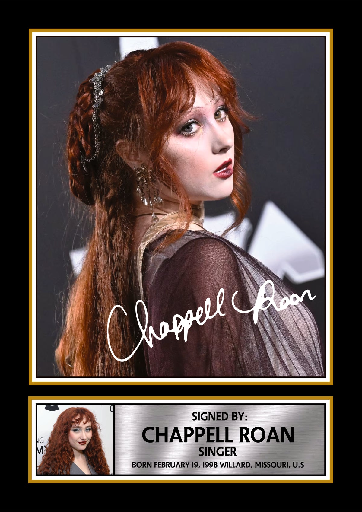 Chappell Roan Portrait Printed Signature Poster Print – Pop Singer Wall Art – Style Music Wall Art – Artistic Celebrity Photo – Chappell Roan Portrait Printed Signature Poster Print
