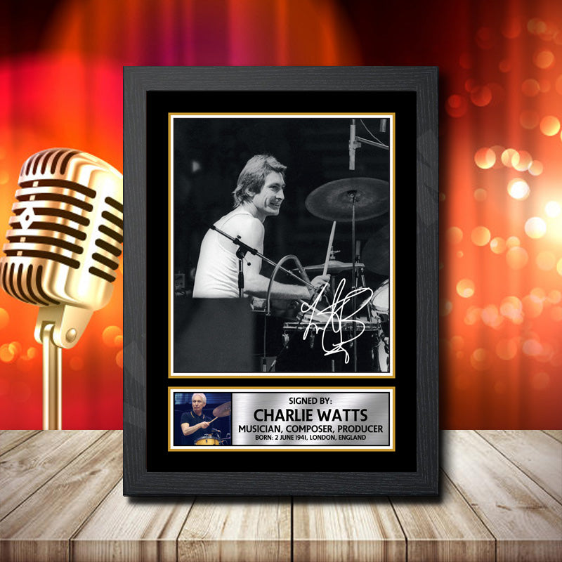 Charlie Watts 1 – Printed Signature Music Star Print – Charlie Watts 1