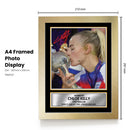 Chloe Kelly Printed Signed Poster Print – England Women’s Football Trophy Celebration Wall Art – Autograph Style Soccer Memorabilia Collectible