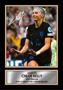 Chloe Kelly Printed Signed Poster Print – England Women’s Football Action Portrait Wall Art – Autograph Style Soccer Memorabilia Collectible