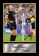 Chloe Kelly Printed Signed Poster Print – England Women’s Football Corner Flag Celebration Wall Art – Autograph Style Soccer Memorabilia Collectible