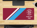 Personalised Football Club Colours Extra Large Mouse Mat (800mm x 300mm) - Claret and Blue
