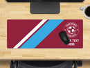 Personalised Football Club Colours Extra Large Mouse Mat (800mm x 300mm) - Claret and Blue