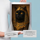 Cleopatra Cat Portrait Poster – Egyptian Queen Cat Wall Art – Ancient Egypt Cat Painting – Funny Royal Cat Decor for Home