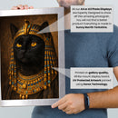 Cleopatra Cat Portrait Poster – Egyptian Queen Cat Wall Art – Ancient Egypt Cat Painting – Funny Royal Cat Decor for Home