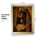 Cleopatra Dog Portrait Poster – Egyptian Queen Dog Wall Art – Ancient Egypt Royal Pet Painting – Funny Cavalier Dog Decor
