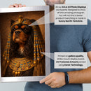 Cleopatra Dog Portrait Poster – Egyptian Queen Dog Wall Art – Ancient Egypt Royal Pet Painting – Funny Cavalier Dog Decor