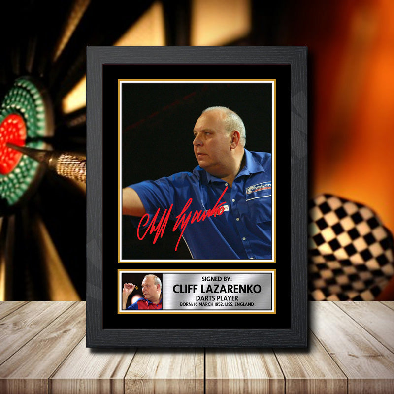 Cliff Lazarenko Printed Signature Darts Star Poster Print Framed Wall Art Gift – Cliff Lazarenko Printed Signature Darts Star Poster Print