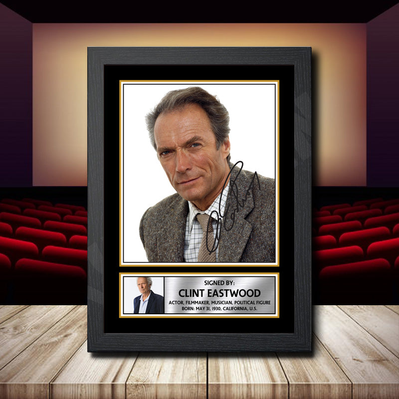 Clint Eastwood Printed Signature Movie Star Poster Print Framed Wall Art Gift – Clint Eastwood Printed Signature Movie Star Poster Print