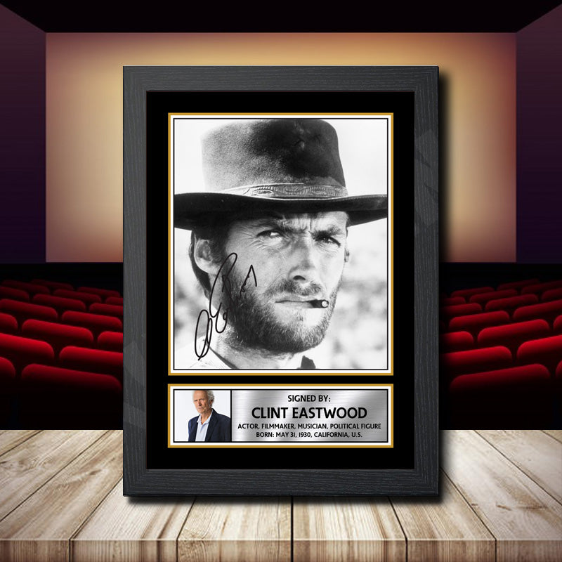 Clint Eastwood 2 Printed Signature Movie Star Poster Print Framed Wall Art Gift – Clint Eastwood 2 Printed Signature Movie Star Poster Print