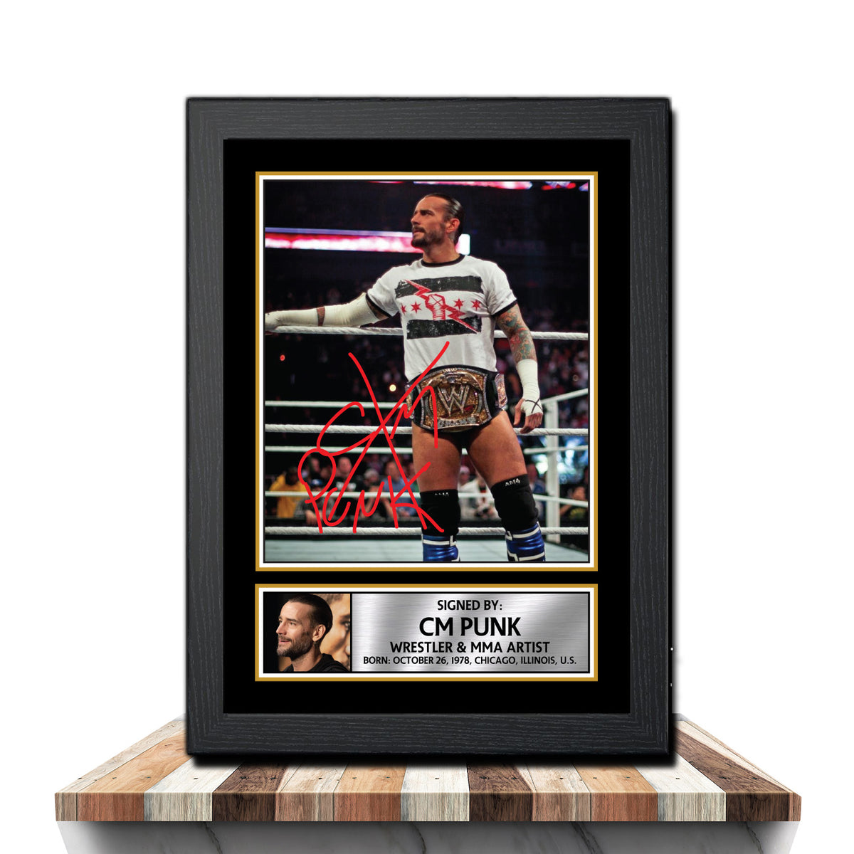CM Punk M984 Wrestling Printed Signature Poster Print Gift