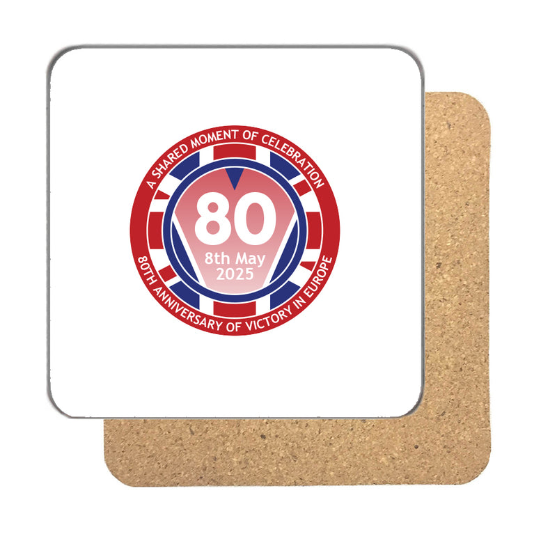 VE Day 80th Anniversary Drinks Coaster Design 1 (Standard) - Special Edition