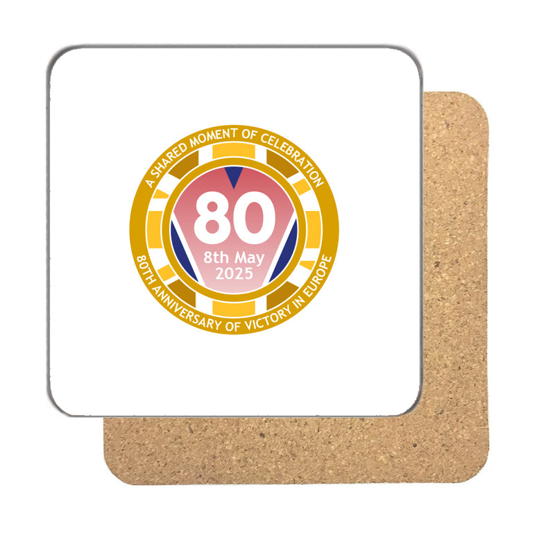 VE Day 80th Anniversary Drinks Coaster Design 2 (Standard) - Special Edition