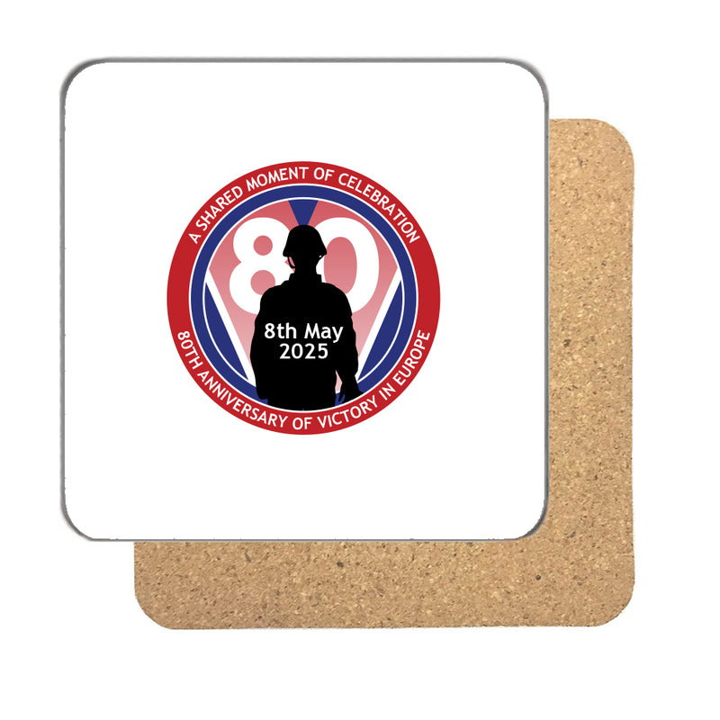 VE Day 80th Anniversary Drinks Coaster Design 4 (Standard) - Special Edition